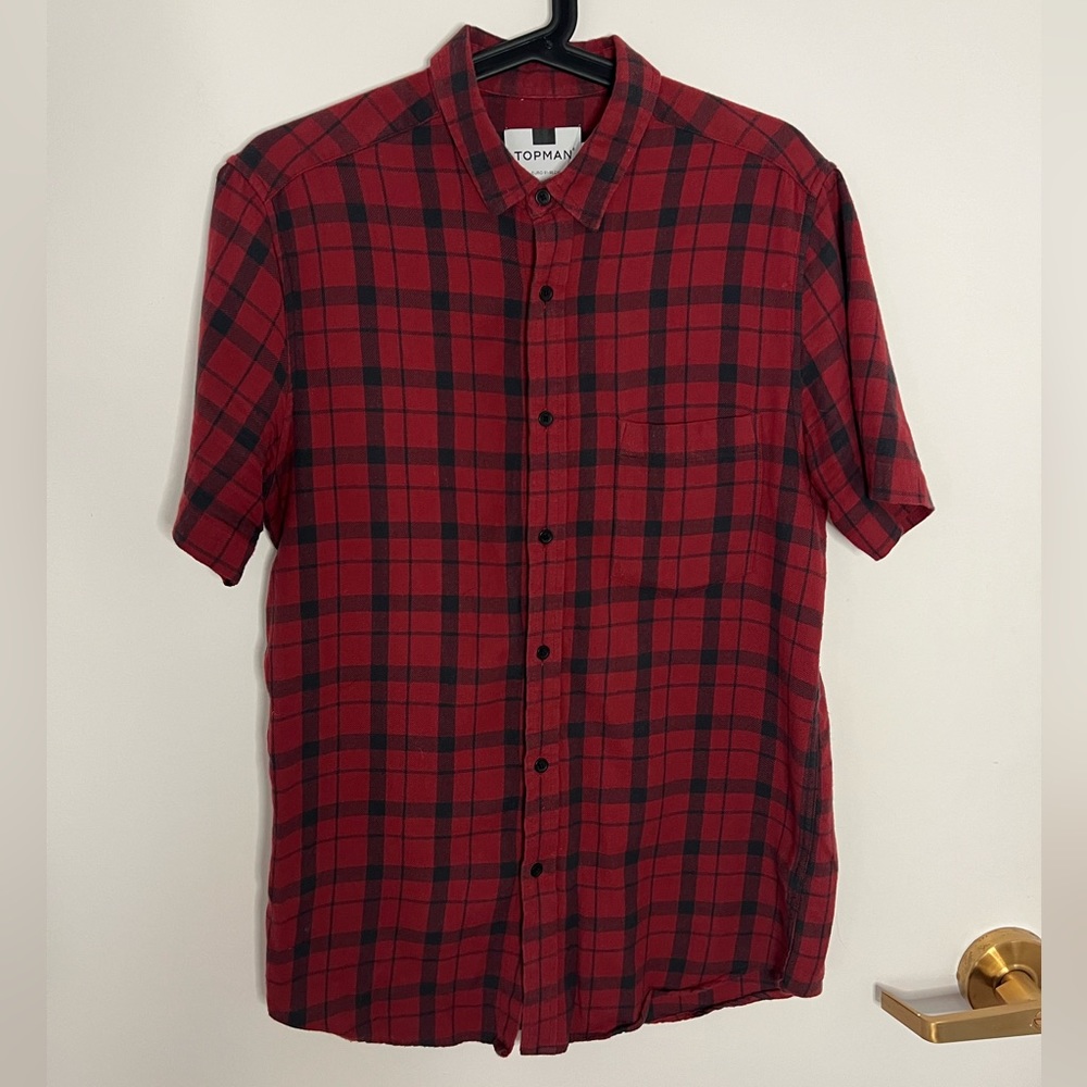 Top Man Super Soft Short sleeve flannel in Small